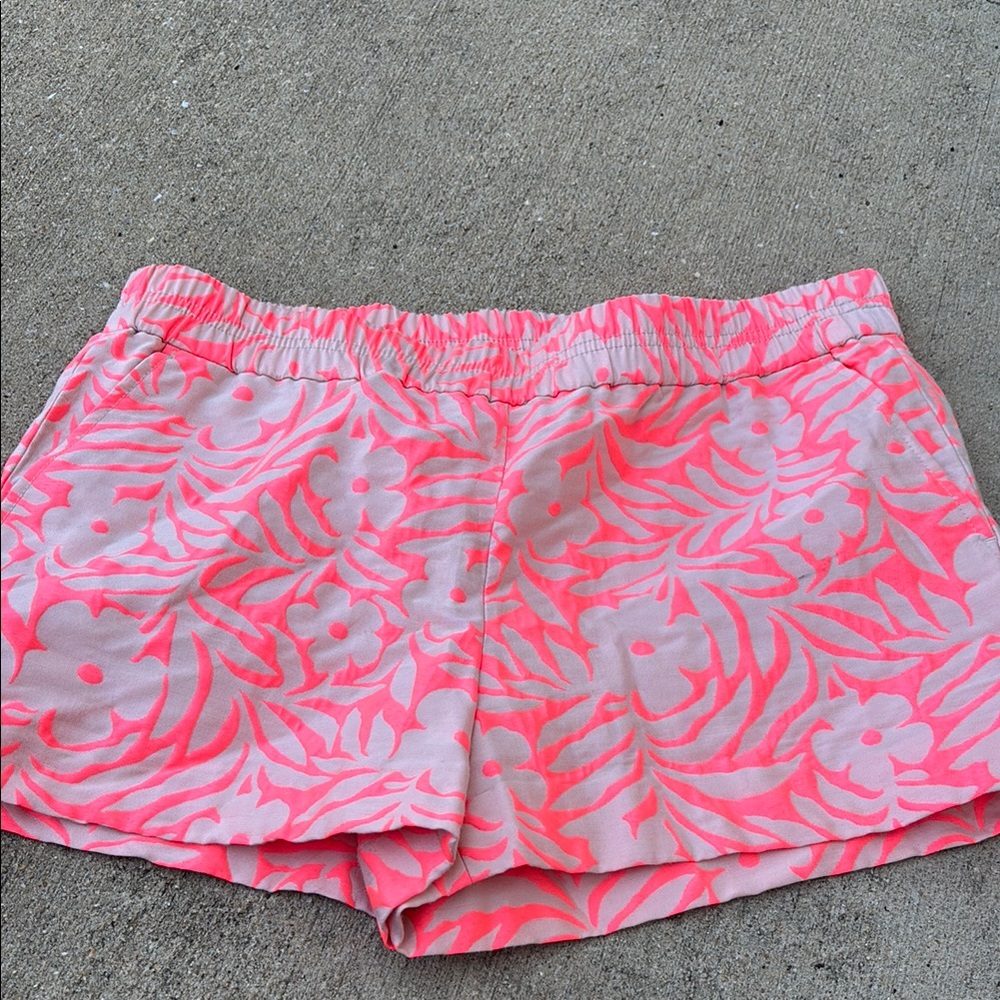 J. Crew Pull On Neon Orange  Athletic Shorts Vibrant Lightweight Elastic-Waist